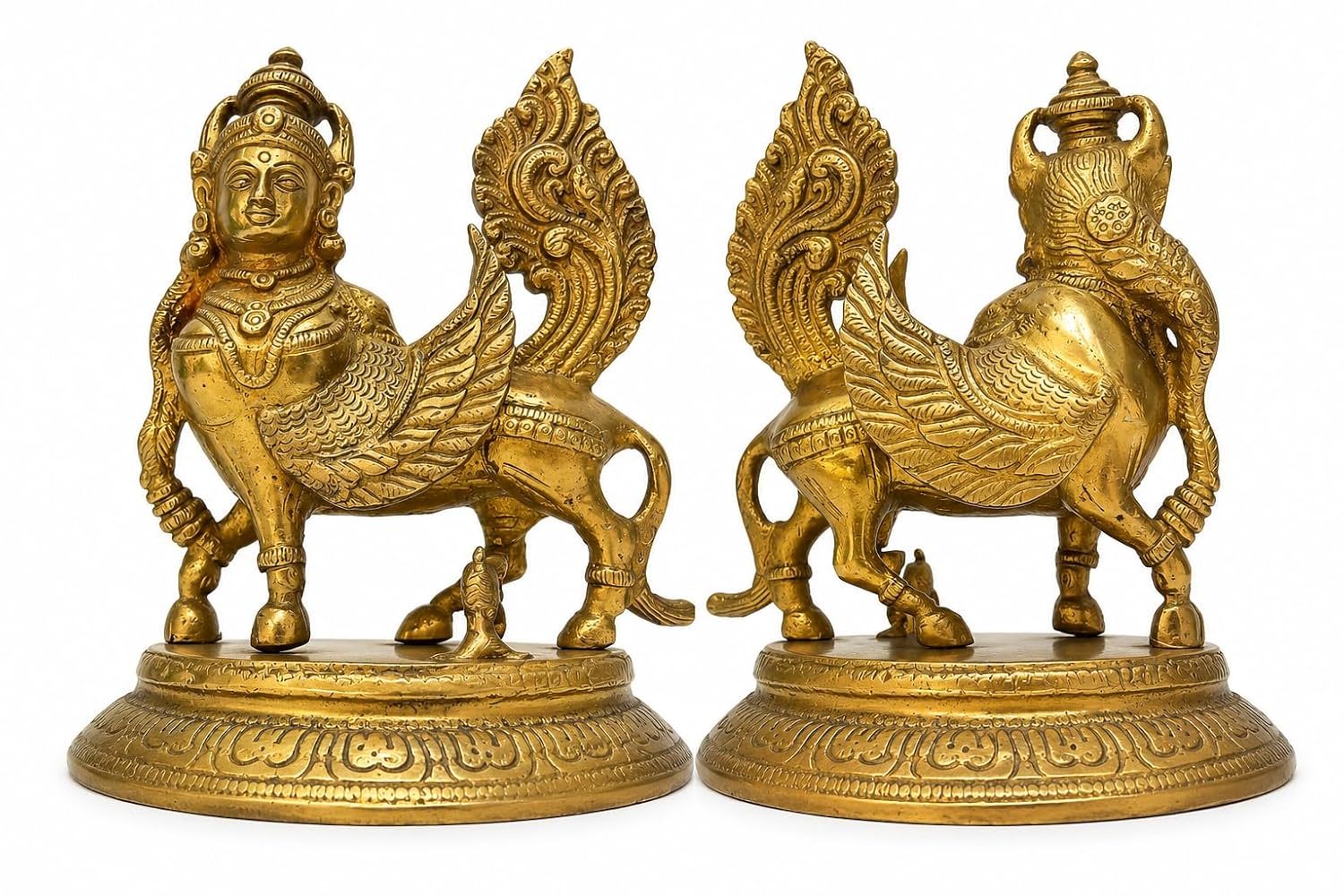 Handcrafted Brass Kamdhenu Cow & Calf Statue – Symbol of Prosperity & Abundance